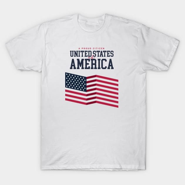 A Proud Citizen United States of America with american flag flap digial format T-Shirt by ActivLife